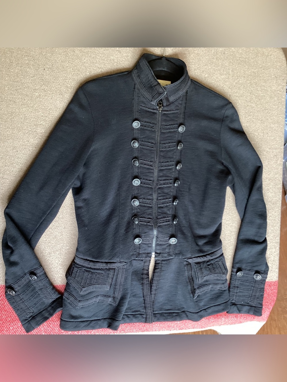 Denim and supply Ralph Lauren black French Terry military Napoleon Jacket large